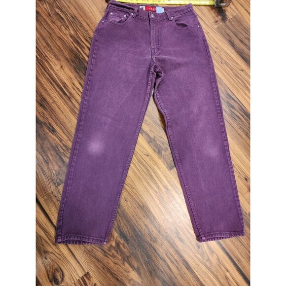 VTG Y2k Levi's Silvertab Loose Fit Jeans High Rise Misses Juniors Sz 13 Purple - Picture 4 of 9